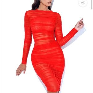 Miss Circle sheer bodycon dress